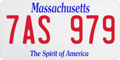 MA license plate 7AS979