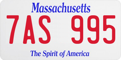 MA license plate 7AS995