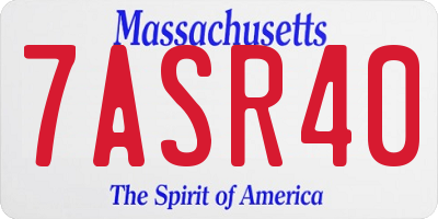 MA license plate 7ASR40