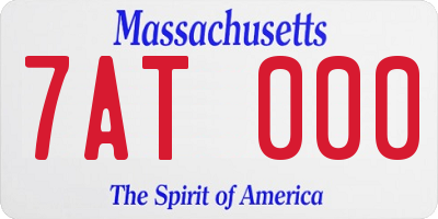 MA license plate 7AT000