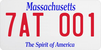 MA license plate 7AT001