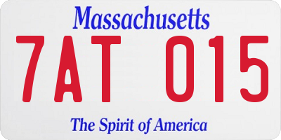 MA license plate 7AT015