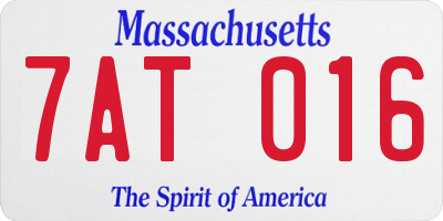 MA license plate 7AT016