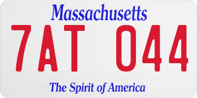 MA license plate 7AT044