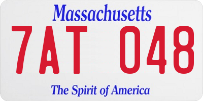 MA license plate 7AT048