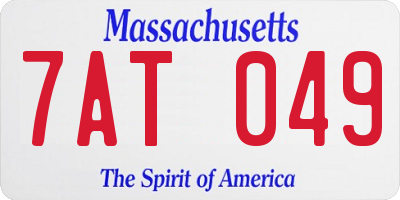 MA license plate 7AT049
