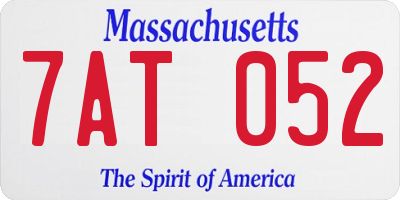 MA license plate 7AT052
