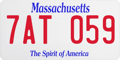 MA license plate 7AT059