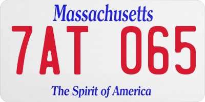 MA license plate 7AT065