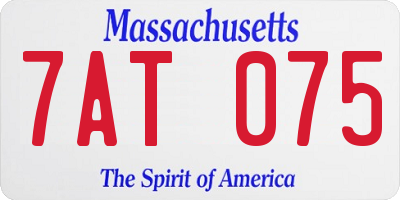 MA license plate 7AT075