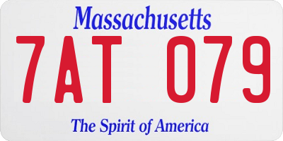 MA license plate 7AT079