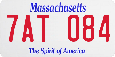 MA license plate 7AT084