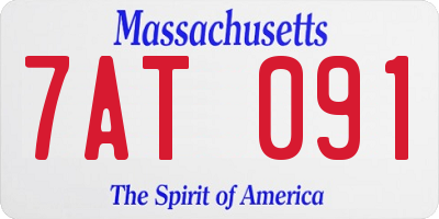 MA license plate 7AT091