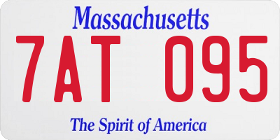 MA license plate 7AT095