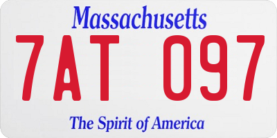 MA license plate 7AT097