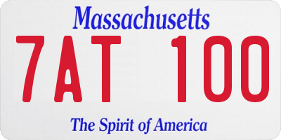MA license plate 7AT100