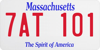 MA license plate 7AT101