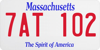 MA license plate 7AT102