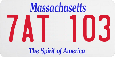 MA license plate 7AT103