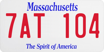 MA license plate 7AT104