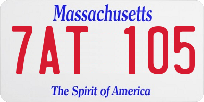 MA license plate 7AT105