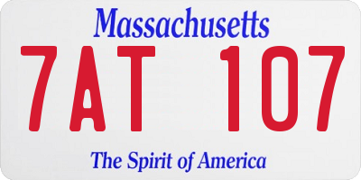 MA license plate 7AT107