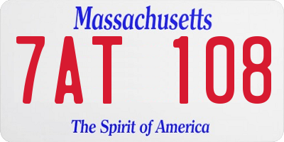 MA license plate 7AT108