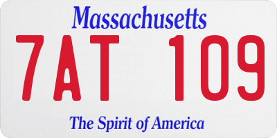 MA license plate 7AT109