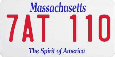 MA license plate 7AT110