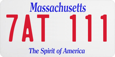 MA license plate 7AT111