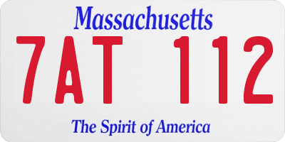 MA license plate 7AT112
