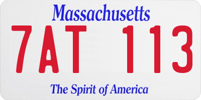 MA license plate 7AT113