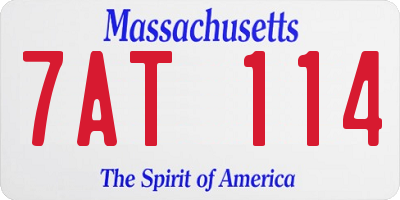 MA license plate 7AT114