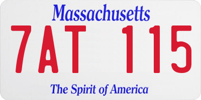 MA license plate 7AT115