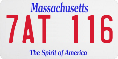 MA license plate 7AT116