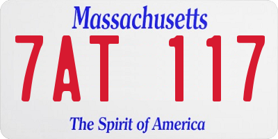 MA license plate 7AT117