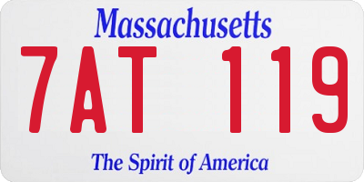 MA license plate 7AT119