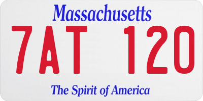 MA license plate 7AT120