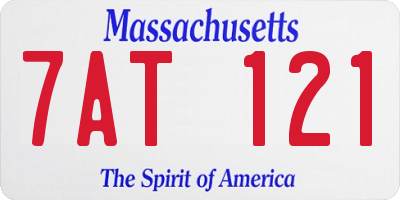 MA license plate 7AT121