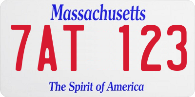 MA license plate 7AT123