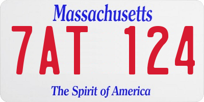 MA license plate 7AT124