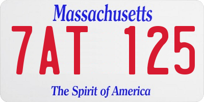 MA license plate 7AT125