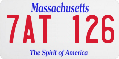 MA license plate 7AT126