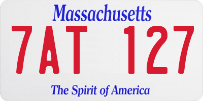 MA license plate 7AT127