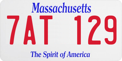 MA license plate 7AT129