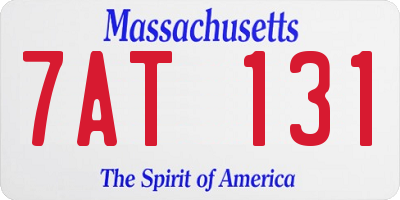 MA license plate 7AT131