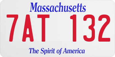 MA license plate 7AT132