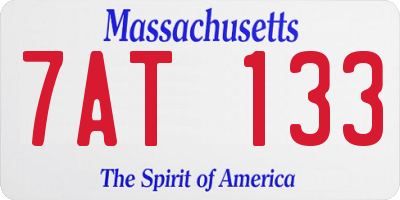 MA license plate 7AT133