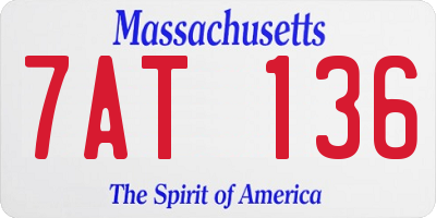 MA license plate 7AT136
