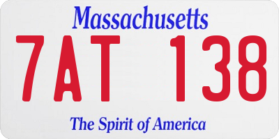 MA license plate 7AT138